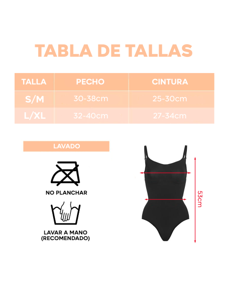 3 Body sin mangas Contouring Mujer con Tirantes Ajustables y en Tejido elástico