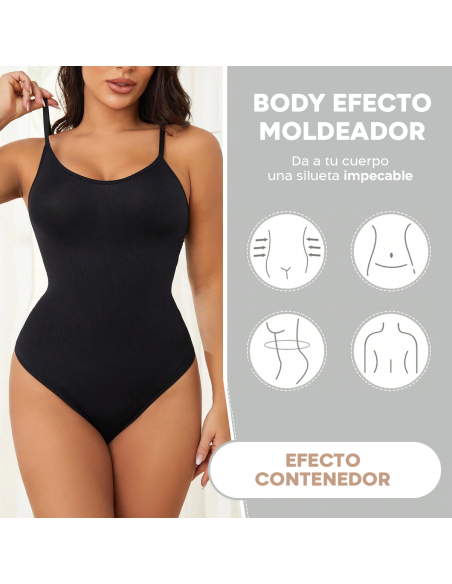 3 Body de Contención sin mangas mujer 2 Negro 1 Beige  Con Tirantes Regulables