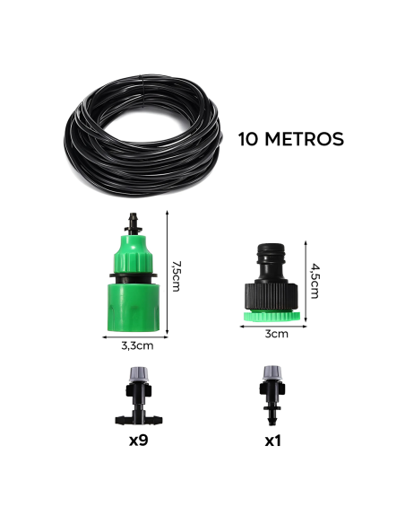 Kit de sistema de riego automático, pulverizador agua para exteriores, cable 10m