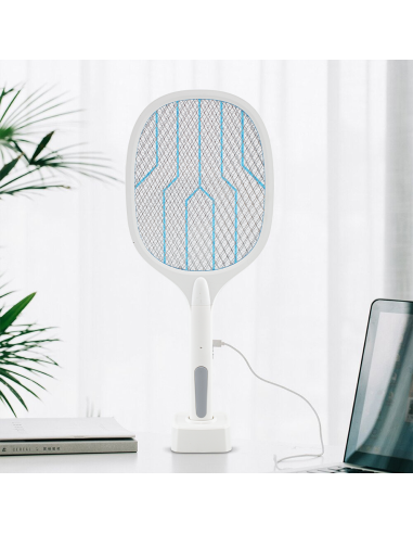 2 Raquetas Eléctricas para Mosquitos con Base...