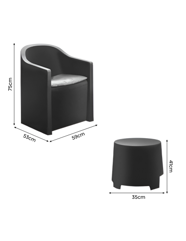 Set de jardín LUNA Juego Salón Exterior 2...