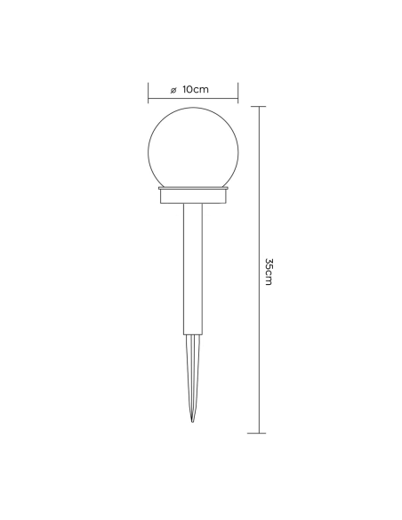 2pz Lámpara Esfera Recarga Solar 10cm para Exterior Estaca Plantable Jardín