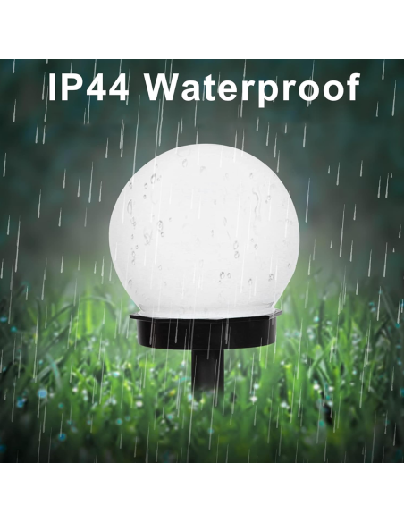 8pz Lámpara Esfera Recarga Solar 10cm Exterior Estaca Plantable Jardín