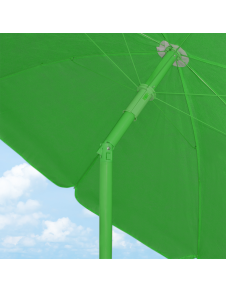 Sombrilla de Playa TNT Palinuro H185cm Inclinable 8 Varillas Palo de Aluminio