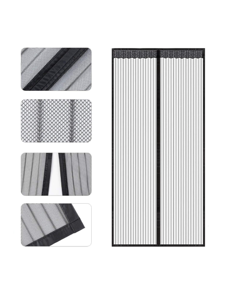 2 PZ Mosquitera Magnética Puertas Cierre con Imán 100x210cm Cortina Anti Bichos