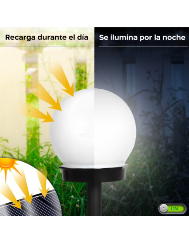 2pz Lámpara Esfera Recarga Solar 10cm para...