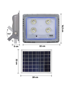Proyector Solar LED 100W Panel Solar Crepuscular 6500K... 2