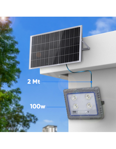 Proyector Solar LED 100W Panel Solar...