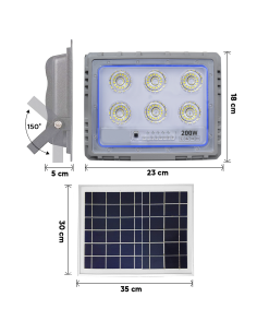 Proyector Solar LED 200W Panel Solar Crepuscular 6500K... 2