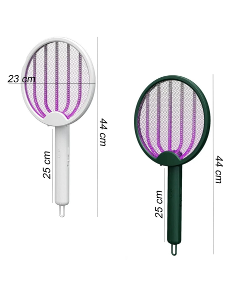 Raqueta Eléctrica Anti Mosquitos Mata Insectos Plegable Luz UV Recargable