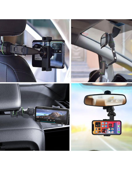 Soporte Smartphone para Auto Espejo Retrovisor Soporte Universal Antideslizante