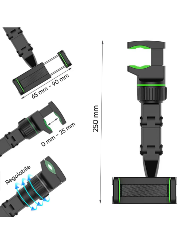 Soporte Smartphone para Auto Espejo Retrovisor...