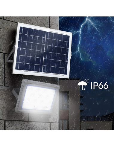 Foco Solar LED 600W con Panel Solar Crepuscular...