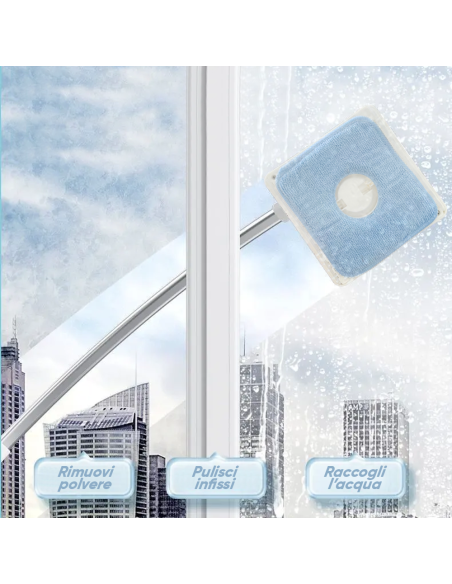 Limpiador Ventanas Telescópico Limpiacristales Interior Exterior Microfibra