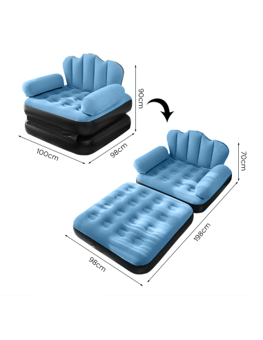 Sillón Inflable con Reposapiés y Respaldo Sofá...
