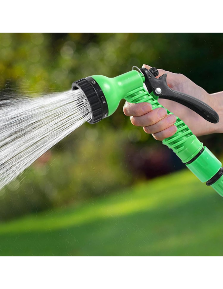 Manguera de Jardín Extensible 45m para Riego y Limpieza con Pistola de 7 Chorros