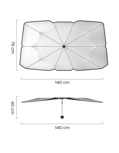 2 PZ Parasol plegable para coche, cubierta...
