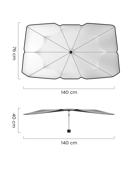2 PZ Parasol plegable para coche, cubierta Universal para parabrisas, 140x76cm
