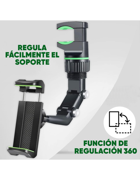 Soporte Smartphone para Auto Espejo Retrovisor Soporte Universal Antideslizante