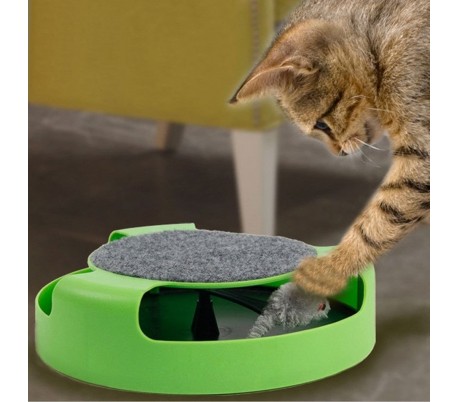 Juguete para mascótas gatos con ratón atrapado en el interior (25 cm) 