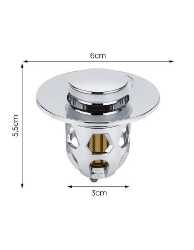 Pack 2 tapónes lavabo universal sistema pop-up,...