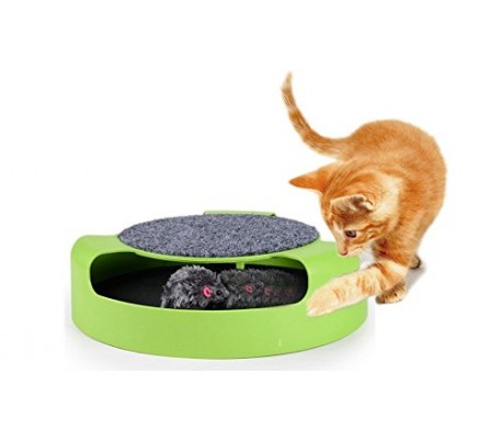 Juguete para mascótas gatos con ratón atrapado en el interior (25 cm) 