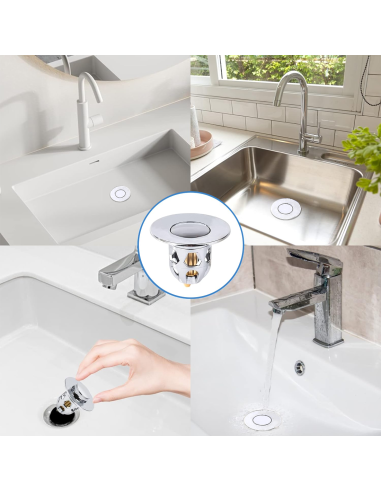 Pack 4 tapónes lavabo universal sistema pop-up,...