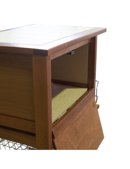 MAS017 Carro Vesuvio Nogal 57x38x82h cm con portabotellas y portapan