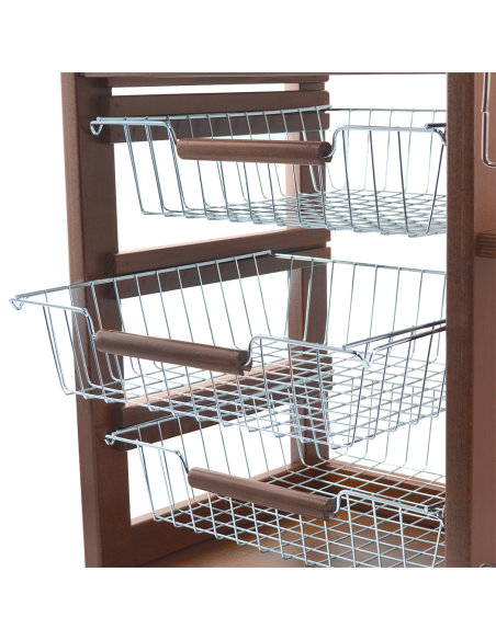 MAS017 Carro Vesuvio Nogal 57x38x82h cm con portabotellas y portapan