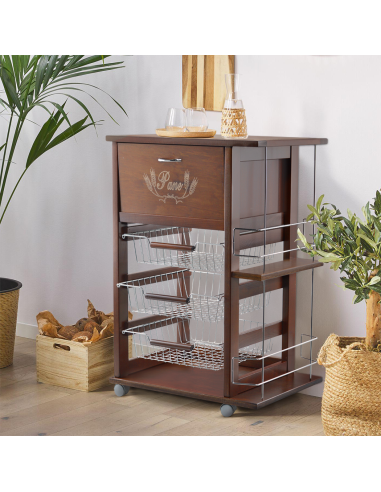 MAS017 Carro Vesuvio Nogal 57x38x82h cm con...