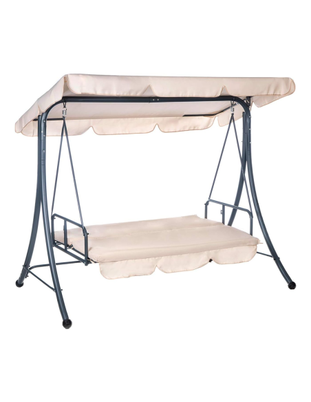 Columpio Cama de Jardín ARIZONA 3 Plazas con Techo Sombrilla Estructura de Acero