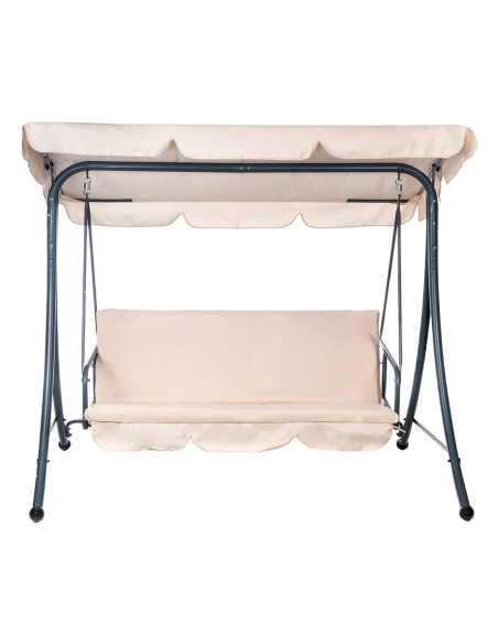 Columpio Cama de Jardín ARIZONA 3 Plazas con Techo Sombrilla Estructura de Acero