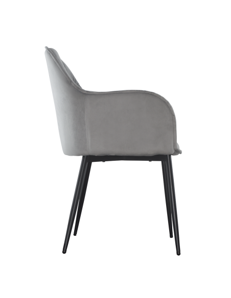 Set 2 Butacas en Terciopelo QUEEN Retro Estructura Negra con Respaldo Acolchado