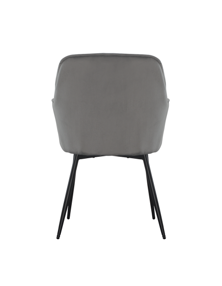 Set 2 Butacas en Terciopelo QUEEN Retro Estructura Negra con Respaldo Acolchado