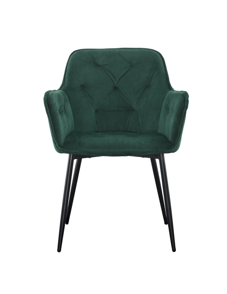 Set 2 Butacas en Terciopelo QUEEN Retro Estructura Negra con Respaldo Acolchado