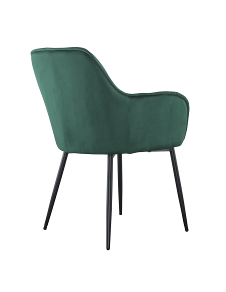 Set 2 Butacas en Terciopelo QUEEN Retro Estructura Negra con Respaldo Acolchado