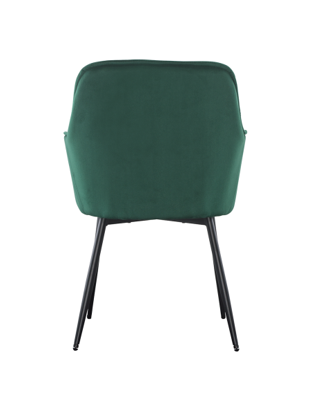 Set 2 Butacas en Terciopelo QUEEN Retro Estructura Negra con Respaldo Acolchado