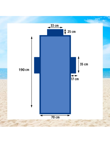 Toalla de Playa con Bolsillos y Cojín Inflable...