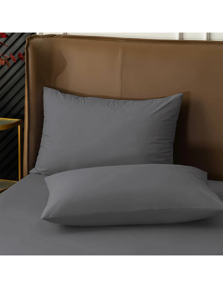 Juego de Fundas de Almohada de Algodón Sólido para Cama Matrimonial 50x80cm.