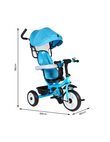 Triciclo FUNNY LT982 Cochecito para Niños Silla...
