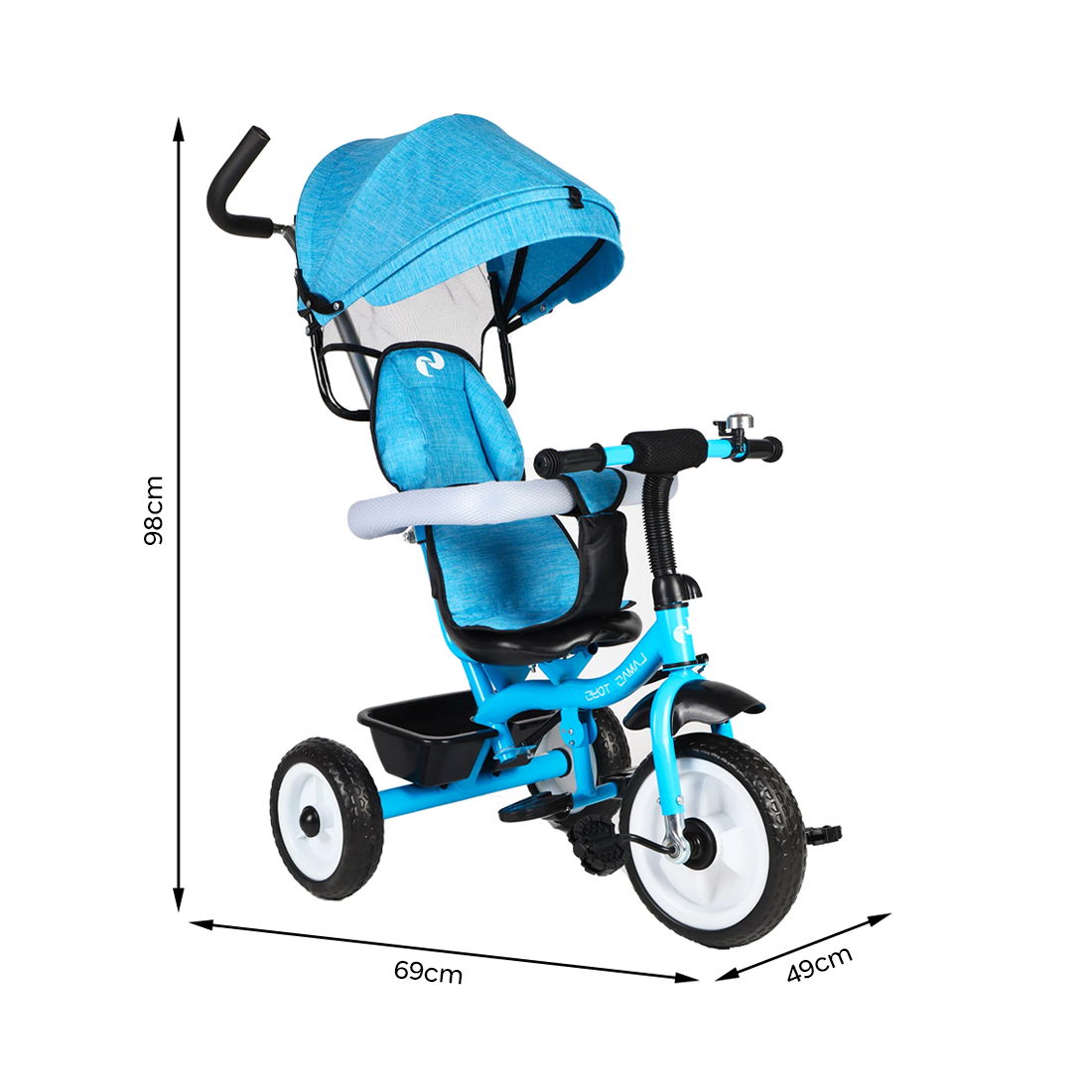 Triciclo FUNNY LT982 Cochecito para Niños Silla de Paseo con Capota Parasolar - Imagen 22 de 22