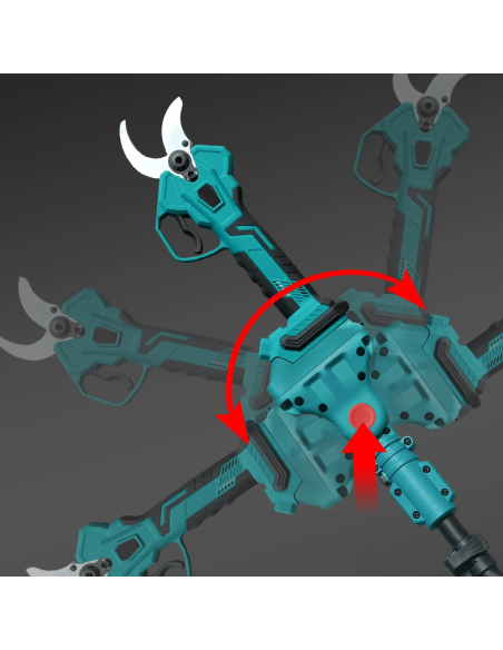 Kit 3en1 Tijeras de Poda Eléctricas Batería 48V Mango Telescópico Motocierra de6