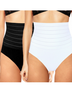 2pz Faja de Cintura Alta 1 Blanca 1 Negra Slip Mujer Faja... 2