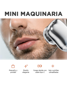 Mini Afeitadora Eléctrica para Hombre, Portátil y Recargable 2