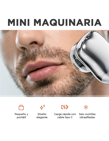 Mini Afeitadora Eléctrica para Hombre, Portátil...