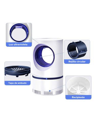 Lámpara eléctrica anti mosquitos con luz UV,...