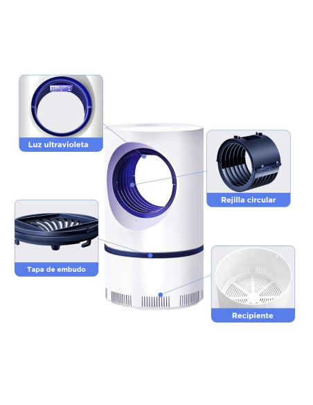Lámpara eléctrica anti mosquitos con luz UV, trampa para insectos portátil, USB.