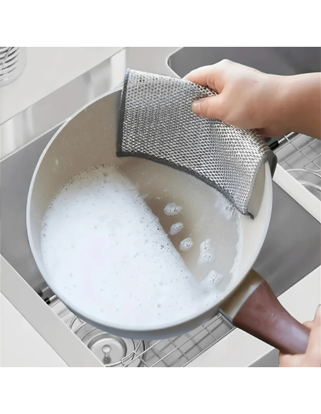 Trapo de Alambre Metálico 10pz Reutilizable para Platos y Limpieza Multiusos