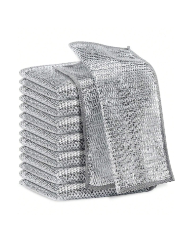 Trapo de Alambre Metálico 10pz Reutilizable para Platos y Limpieza Multiusos