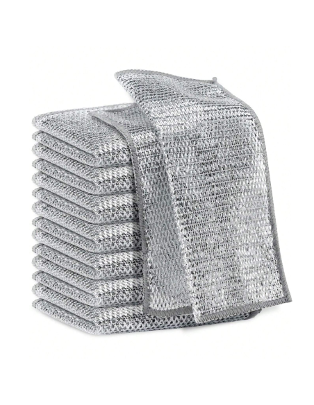 Trapo de Alambre Metálico 10pz Reutilizable para Platos y Limpieza Multiusos
